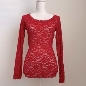 MODA International sheer with bra top